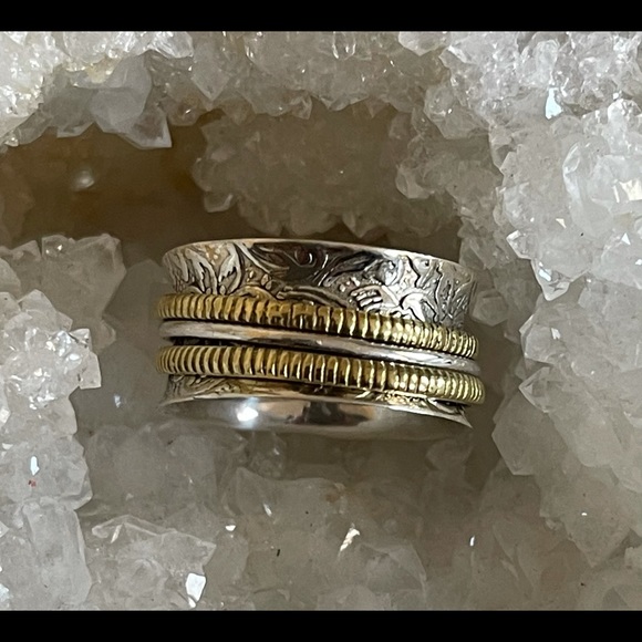 🌟⭐️🌟 Meditation Spinner Sterling Silver Ring - Picture 2 of 9